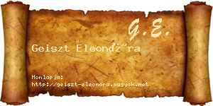 Geiszt Eleonóra névjegykártya